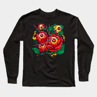 Thorny Red Rose and Eyes of Love Long Sleeve T-Shirt